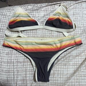 Rip curl Striped Triangle Bikini Set